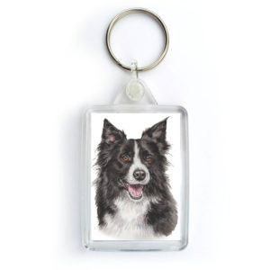 Border Collie Dog Keyring (KRG-220)