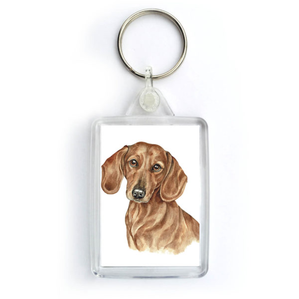 Red Dachshund Dog Key Ring ( KRG-261)