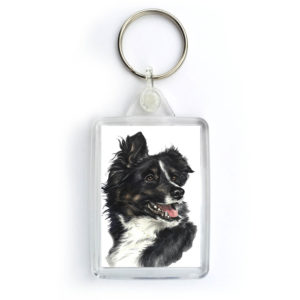 Border Collie Dog Keyring (KRG-31)