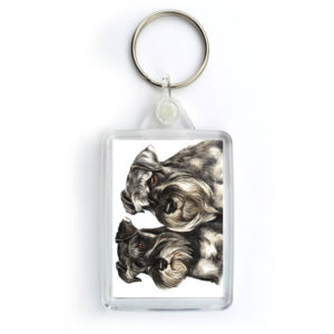 Miniature Schnauzer Pair Dog Keyring (KRG-58)