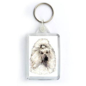 White Poodle Dog Keyring (KRG-81)