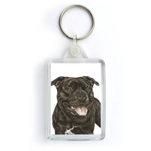Staffordshire Bull Terrier Dog Keyring (KRG-96)