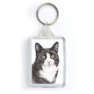 Black & White Cat Keyring (KRG-EC15)