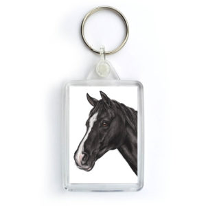 Black & White Horse Keyring (KRG-EQ02)