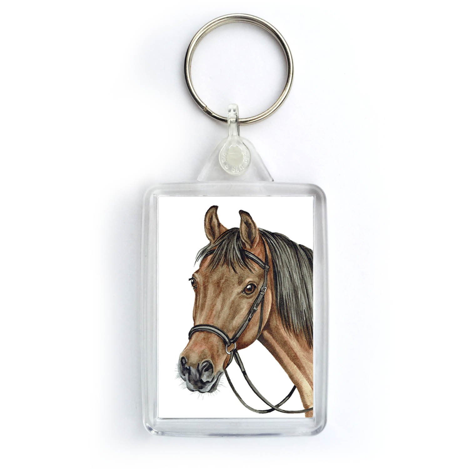 Grey Warmblood Horse Print Acrylic Key Chain Details about  / Equine Key Ring
