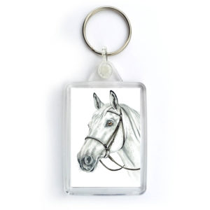 Grey Horse Keyring (KRG-EQ08)