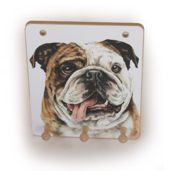 British Bulldog Dog peg hook hanging key storage board