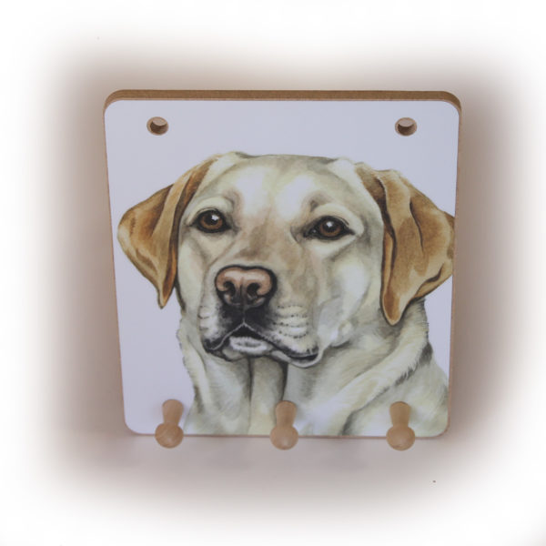 Golden Labrador Dog peg hook hanging key storage board