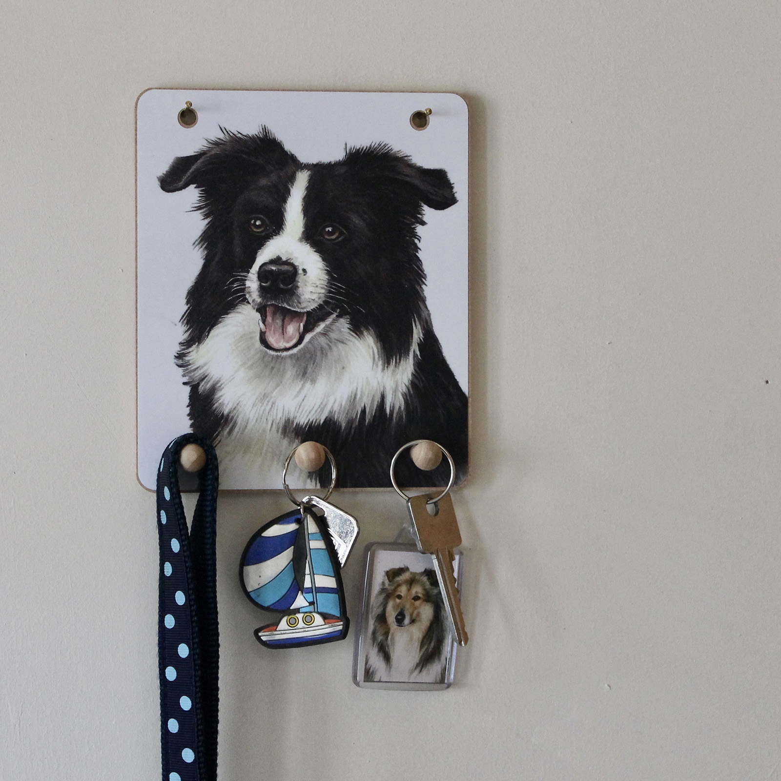 Border Collie Dog Lead Hook / Key Hook hanger (PHK16