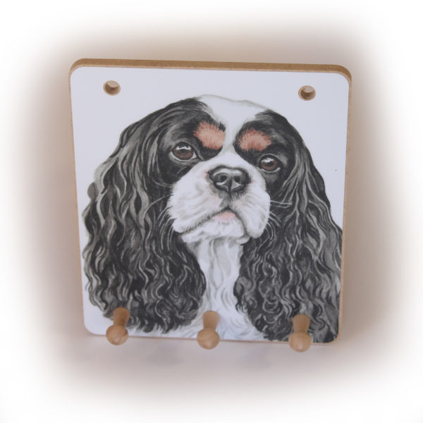 Cavalier King Charles Spaniel Dog peg hook hanging key storage board