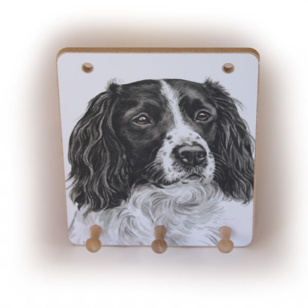 Springer Spaniel Dog peg hook hanging key storage board