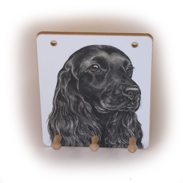 Cocker Spaniel Dog peg hook hanging key storage board