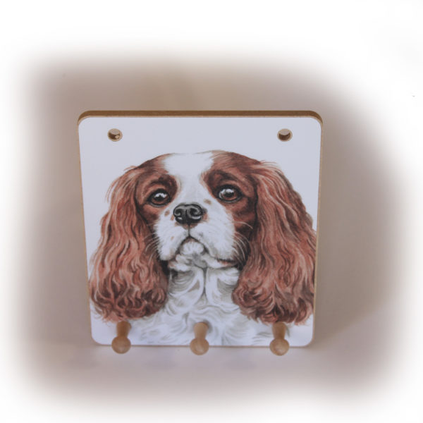 Cavalier King Charles Spaniel Dog peg hook hanging key storage board