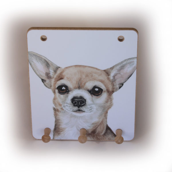 Chihuahua Dog peg hook hanging key storage board