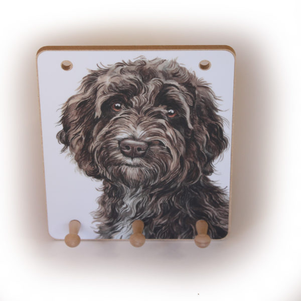 Cockapoo Dog peg hook hanging key storage board