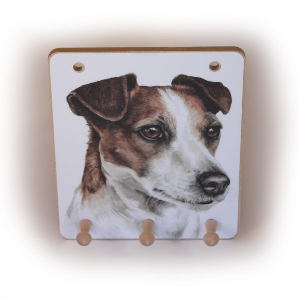 Jack Russell Dog peg hook hanging key storage board