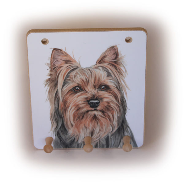 Yorkshire Terrier Dog peg hook hanging key storage board