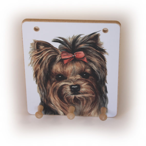 Yorkshire Terrier Dog peg hook hanging key storage board