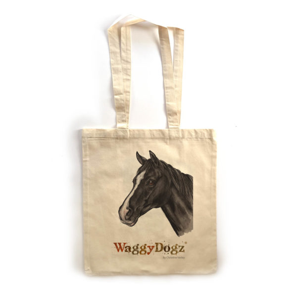 Black & White Horse Tote Bag