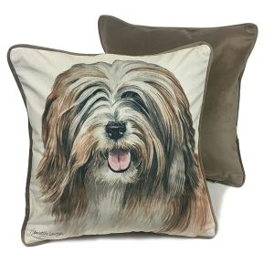 Tibetan Terrier Dog Cushion/Pillow by Christine Varley (CUS-UK196)