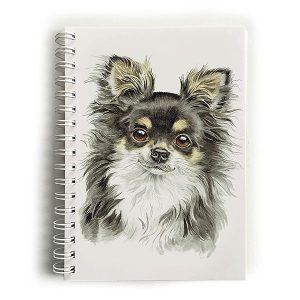 WaggyDogz Tri Long-Haired Chihuahua Dog Notebook (NBK-254)